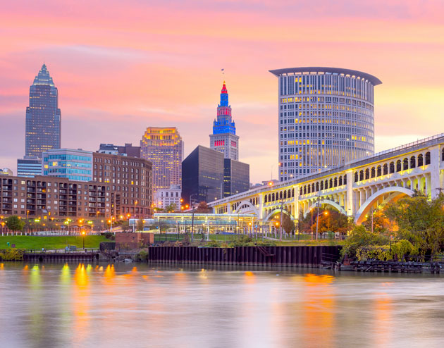 skyline view of Cleveland