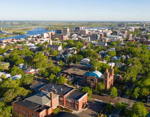 skyline view of Wilmington nc