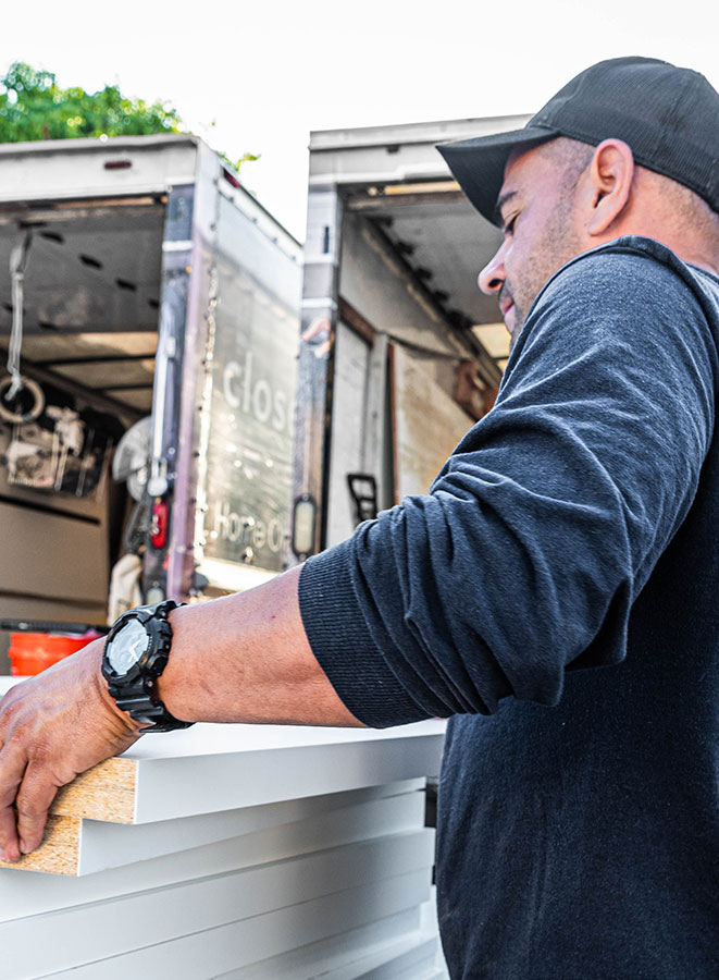 installer loading van for wall bed install