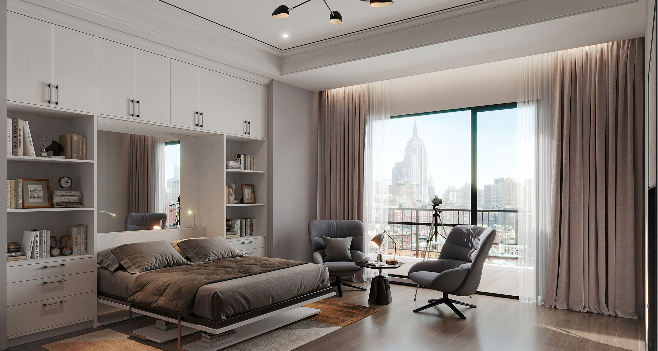 new york highrise wall bed